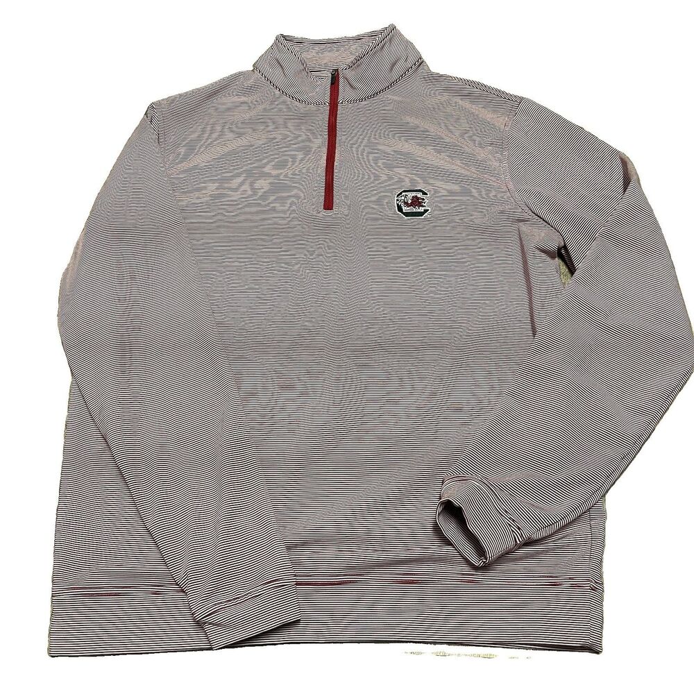 Peter Millar Summer Comfort Men’s M South Carolina Gamecocks 1/4 Zip Striped